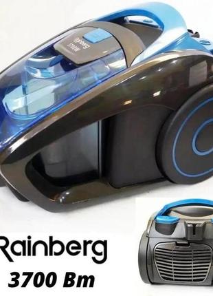 Пылесос для сухой уборки rainberg rb-652 3700вт без мешка циклонный колбовый для дома контейнерный, blue