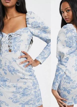 Міні сукня в квітковий принт asos