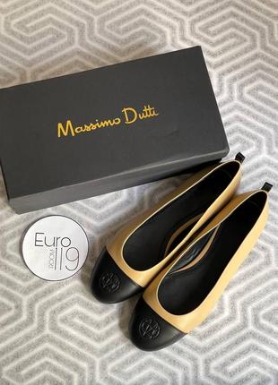 Балетки massimo dutti бежевые с черным