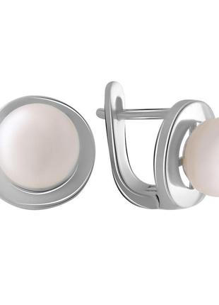 Срібні сережки silverbreeze з натуральними перлами (2055280)