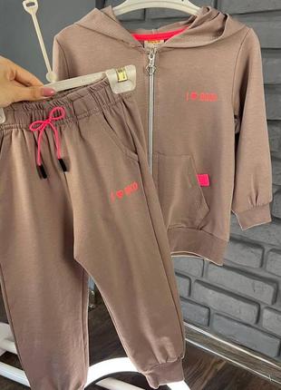 Дитячий костюм для дівчаток на змійці turkey коричневий, 3-4 роки 98 см пакунок малюка