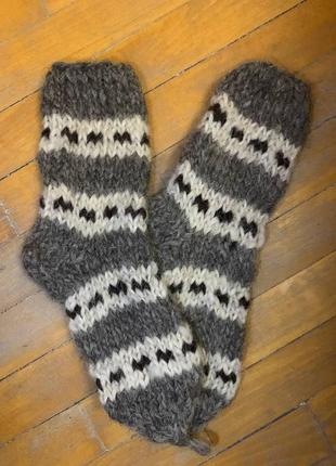В’язані вовняні шкарпетки, зимові шкарпетки,вовняні шкарпетки ручної роботи1 фото