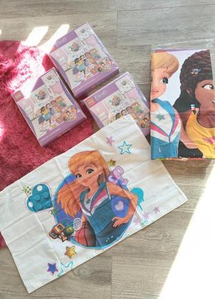 Нова постільна білизна двухстороння наволочка і підковдра lego friends