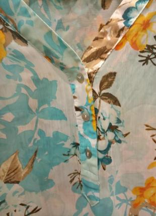 Легкая, воздушная, шифоновая туника, рубашка в цветочный принт от janina6 фото