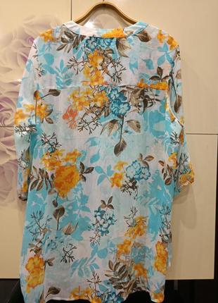 Легкая, воздушная, шифоновая туника, рубашка в цветочный принт от janina4 фото