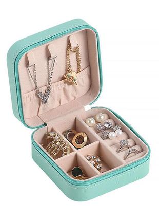 Скринька casegrace sp-01212 для прикрас та ювелірних виробів портативна 10*10*5 см turquoise gl-55