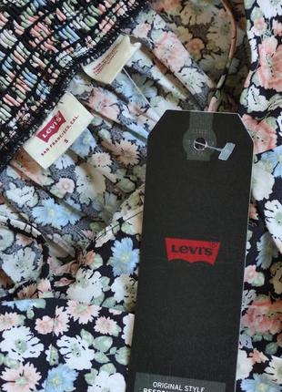 Поплиновое платье на бретельках от levi's, платье миди из хлопка свободного кроя8 фото