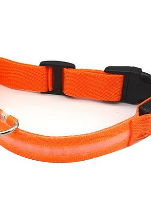 Світлодіодний led нашийник usb, що світиться для собак і котів orange xl dm-11