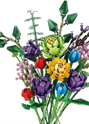 3d конструктор набор строительных блоков yz 655001 лизиантус тюльпан хризантема питтоспорум цинния эусто gl-55