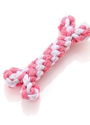Игрушка taotaopets 032226 вязаная кость для кошек собак pink dm-11