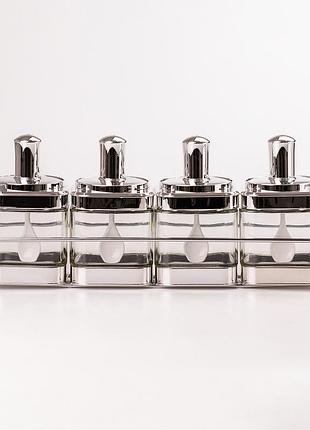 Банки для сыпучих продуктов набор из 4 шт стеклянные емкости для хранения с ложкой на металической подст gl-55