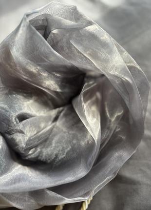 Тюль органза серая с утяжелителем