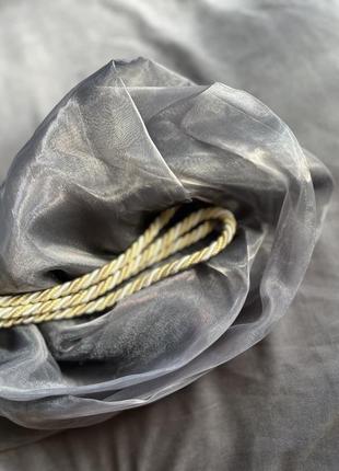 Тюль органза серая с утяжелителем