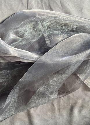 Тюль органза серая с утяжелителем