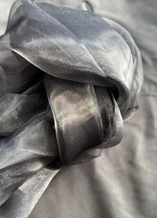 Тюль органза серая с утяжелителем