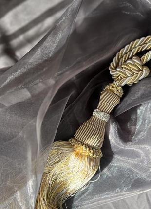 Тюль органза серая с утяжелителем