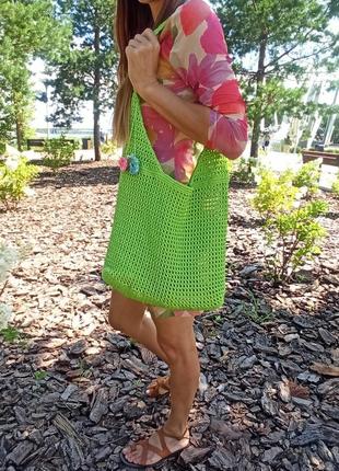 Вязаная трендовая сумочка 😍 ручная работа шоппер авоська