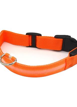 Світлодіодний led нашийник usb, що світиться для собак і котів orange l gl-55