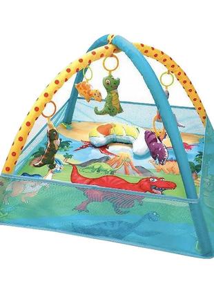 Детский развивающий интерактивный коврик 518a-19 динозавр манеж с каркасом для младенцев gl-55