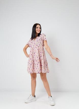 Летнее короткое платье мини с цветочным принтом с v-образным вырезом и рукавами флаттер5 фото