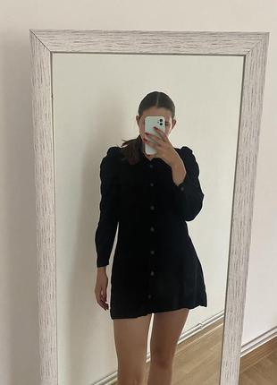 Черное платье вельветовое zara🖤