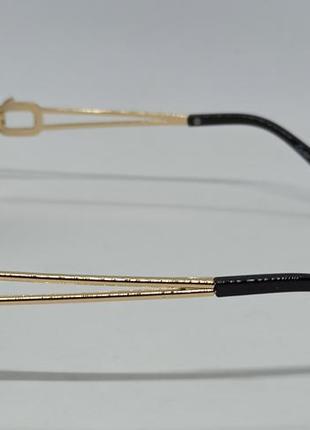 Окуляри в стилі cartier унісекс сонцезахисні безоправні чорні в золотому металі