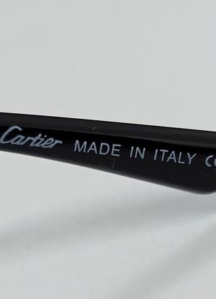 Окуляри в стилі cartier унісекс сонцезахисні безоправні чорні в золотому металі