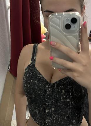 Джинсовый корсет, корсет, корсетный топ, h&m, divided, джинсовый топ, топ варенка, трендовый топ, трендовый корсет