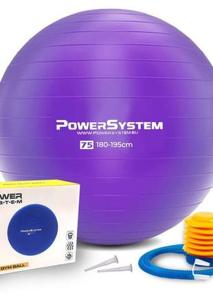 М'яч для фітнесу (фітбол) power system ps-4013 ø75 cm pro gymball purple