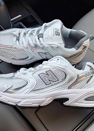 Кроссовки женские new balance 550 white green size кожа, сетка 37/41