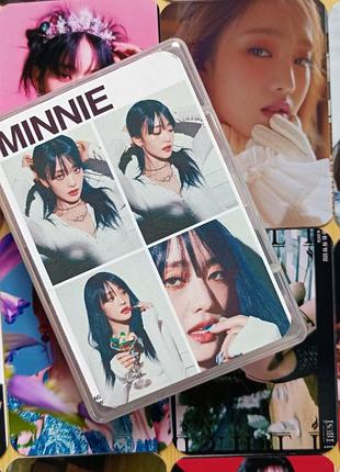 Міні карти в пластиковому боксі мінні айдиль minnie (g)i-dle 20 карток (мини карточки минни джи айдл) 14963