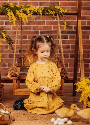 Сукня zara 92,98 см плаття для дівчаток жовте оригінал красиве стильне2 фото