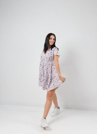Літня коротка сукня міні з квітковим принтом з v-подібним вирізом і рукавами флаттер6 фото