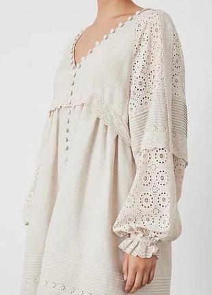 Льняное платье в стиле zimmermann