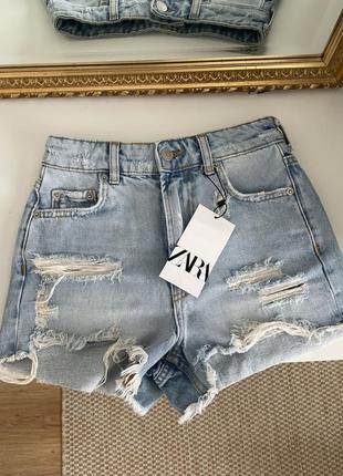 Новые короткие джинсовые шорты XXS / 40 xxs