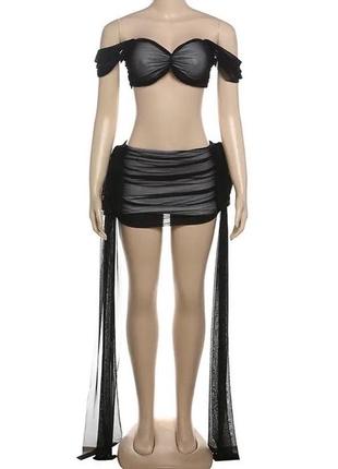 Костюм, комплект пляжный,на фотосессию,вечерний,на пляж,юбка и топ сетка