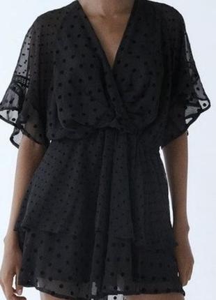 Міні сукня коротке плаття в горох в крапку zara