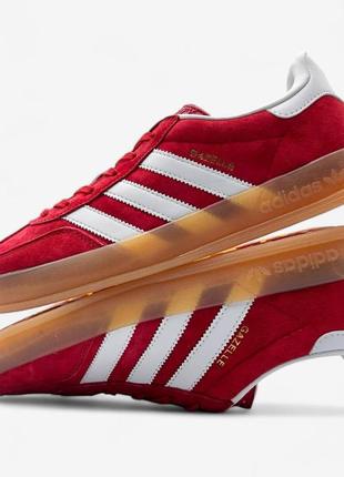Adidas gazelle red leather online