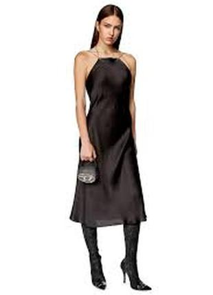 ‼︎ ❤︎👗 diesel жіноча чорна максі шикарна вечірня сукня сарафан на бретелях з ланцюжка
