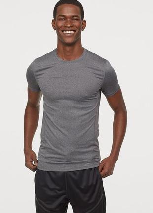 Спортивная футболка меланжевая майка топ для тренировок h&m sport