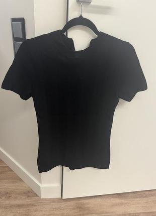Reiss черный трикотажный топ футболка