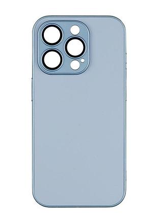 Чохол-накладка скляний матовий із захистом камери matte ag-glass iphone 15 sierra blue