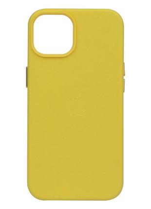 Чехол leather case для apple iphone 14 plus canary yellow