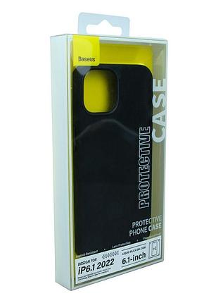 Чехол baseus liquid silica gel case glass 0.22 mm iphone 14 aryt001201 black2 фото