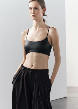 Топ під шкіру топ з екошкіри zara оригінал