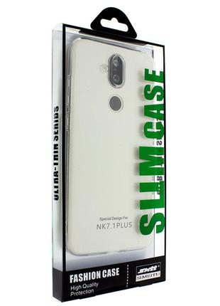 Силиконовая накладка smtt для nokia 7.1 plus прозрачный (00006608)