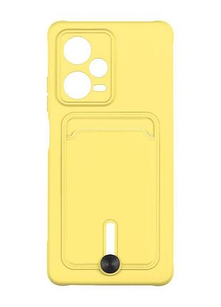 Чехол с карманом для карт otterbox colorfull pocket card xiaomi redmi note 12 pro + 5g yellow