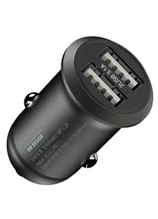 Автомобильное зарядное устройство wk wp-c20 3.1а 2usb черный