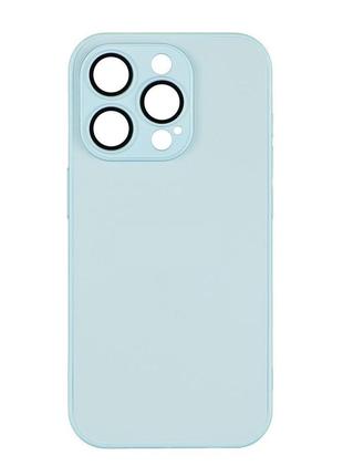 Чохол-накладка скляний матовий із захистом камери matte ag-glass iphone 14 pro glacial blue