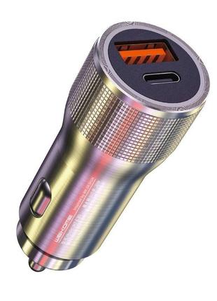 Автомобильное зарядное устройство wk wp-c30 usb / type-c 20w серебристый